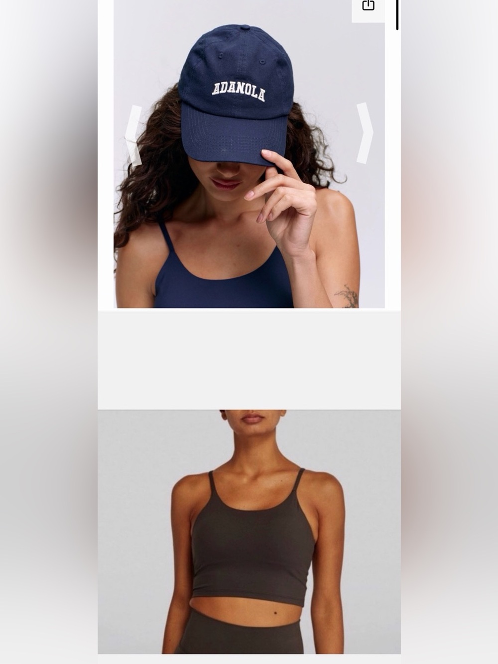 Bundle of 2 Adanola pieces - Ultimate Tank Bra in Coffee Bean + Cap